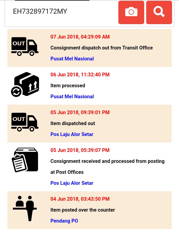 Pos Malaysia Berhad On Twitter Hi We Apologize For The Late Respond Upon Checking Item Eh732897172my Has Been Dispatched Out To Poslaju Klang On 7 6 18 No Further Updates If You Have