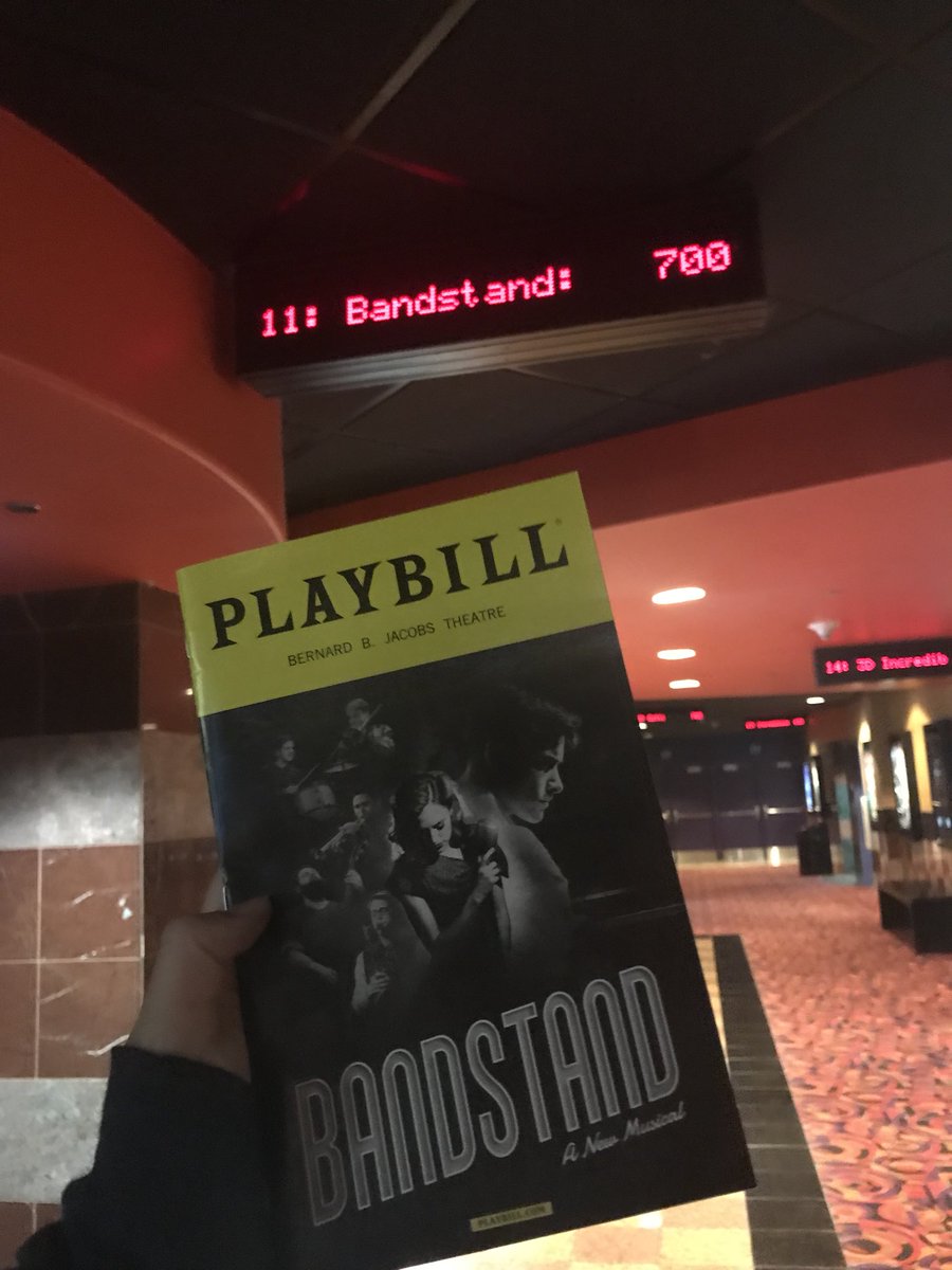 kianaperforms's tweet photo. I’m sitting in the movie theatre wearing my Bandstand shirt with my Bandstand Playbill in my lap literally crying because I’m so happy that my family finally gets to see such a powerful show. I’m so happy the boys are back! @BandstandBway https://t.co/mQA4dIn369