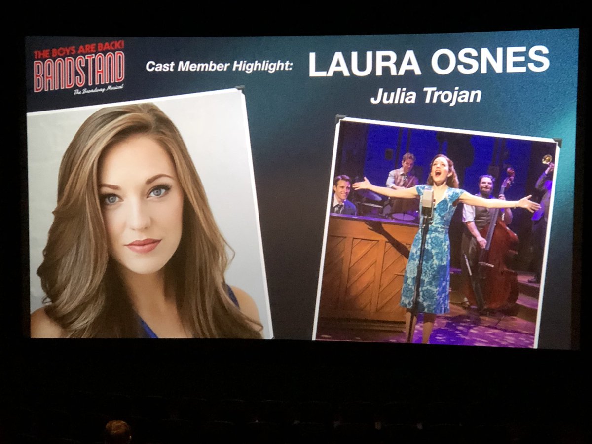 SydneytheGing's tweet photo. @LauraOsnes About to see #BandstandOnScreen and I am so excited!! https://t.co/6fUeOQBfj8