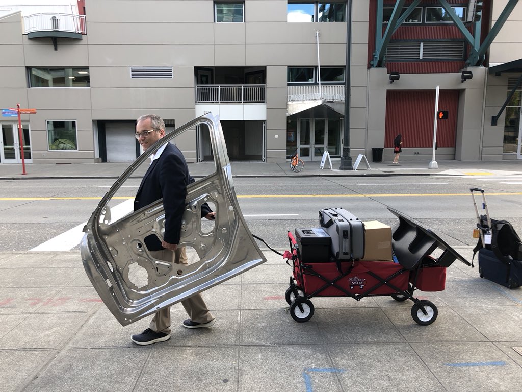 energyPNNL's tweet photo. We came. We saw. We showed off our friction stir-welded door. #CleanTechPIE #wewillbeback https://t.co/RtGpLk8Iev