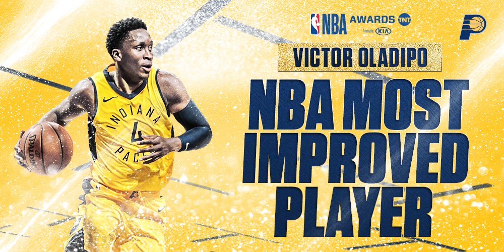 Pacers's tweet photo. MOST. IMPROVED. PLAYER.

Congrats @VicOladipo! https://t.co/i3TaVqYjCz