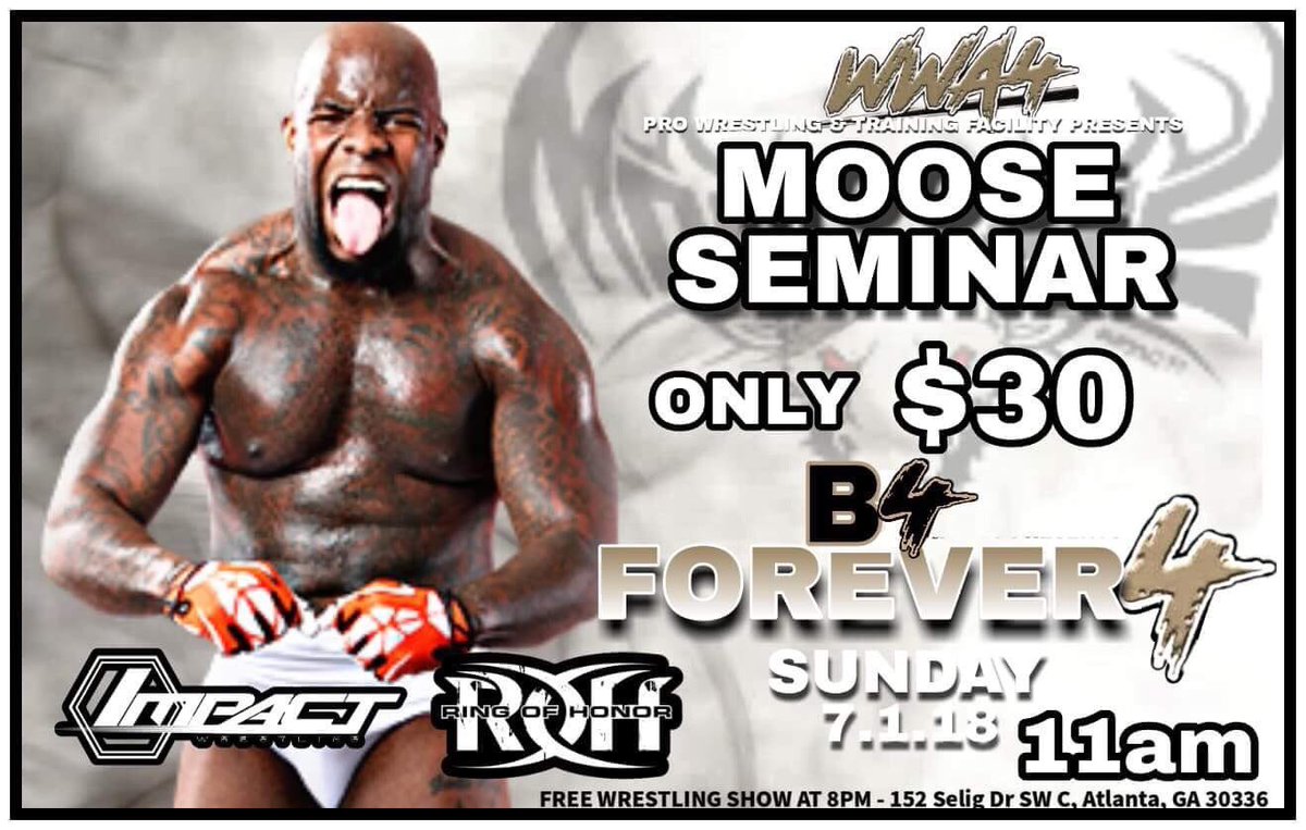 BobbyFlacoWwa4's tweet photo. I'm sorry you're doing what on Sunday? I think you should do this instead 
#Wwa4 #Moose #Finlay #Wrestling #Seminar #Anniversary #FlacoVsFinlay #ElProximoJefe #IndyWrestling #PuroDinero https://t.co/bxuXbP7Shb