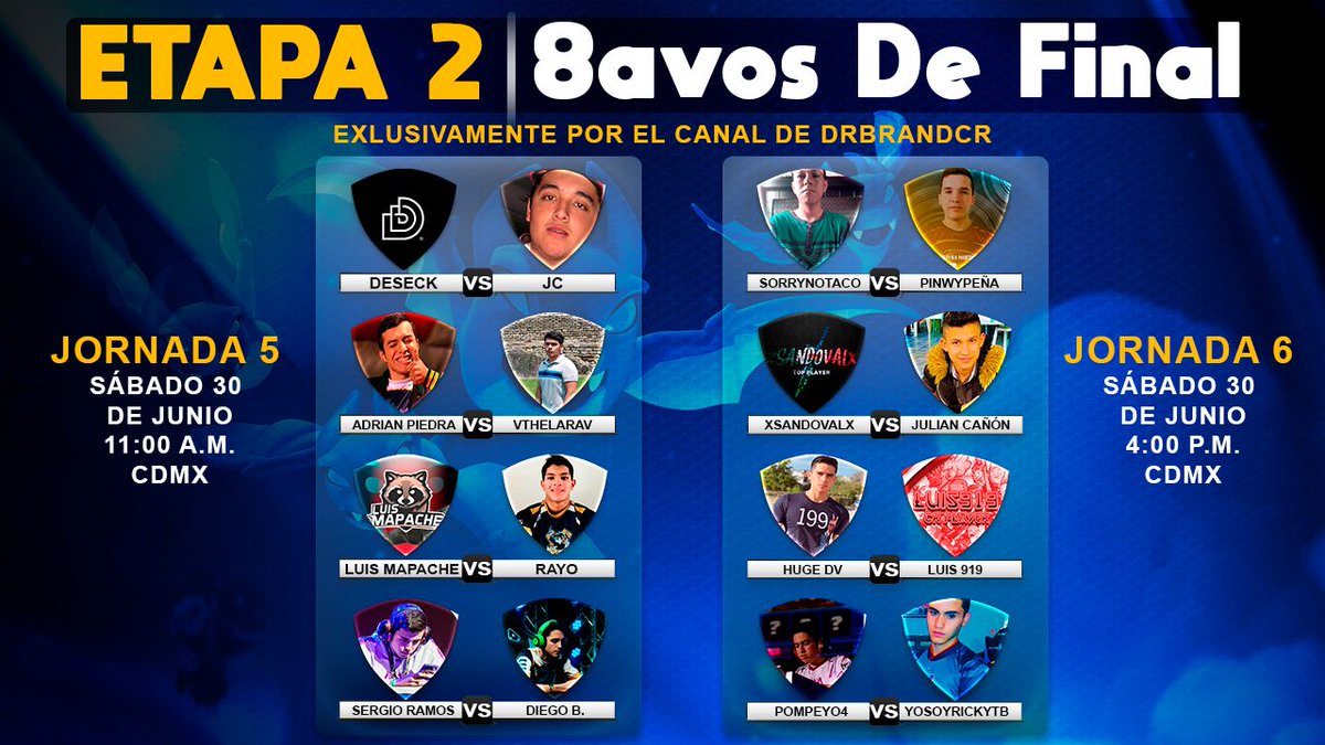 Compañeros a continuación comparto la 2nda Etapa de la Casters league que se llevará a cabo el sábado 30 de junio a las 11:00 y a las 4:00 p.m.  los espero, recuerden que habrá sorteos y sorpresas.