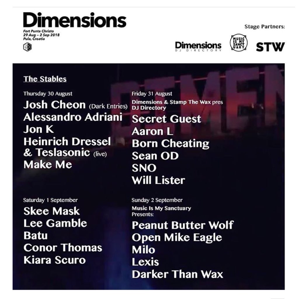 Excitement is creeping in.
We are playing at <a href="/Dimensions_Fest/">Dimensions Festival</a> on the 2nd of Sept. That line up ☀️☀️☀️