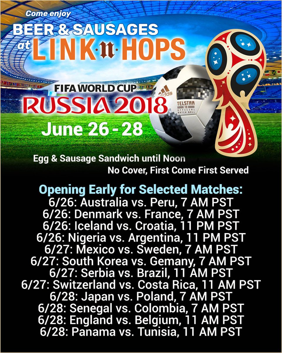 LinkNHops's tweet photo. Come watch with us the Hot World Cup matches! Nigeria vs. Argentina, Serbia vs. Brazil and England vs. Belgium. https://t.co/RGWxRLj4TM #worldcup #linknhops #atwatervillage #fifaworldcup #losangeles https://t.co/uvF3YwROFg