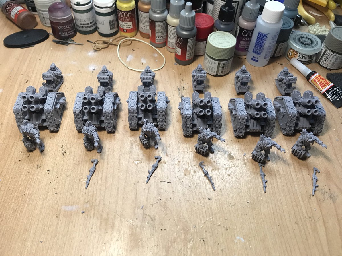 7keyschaos's tweet photo. The full compliment of quads mortar artillery for the 169th Cthonian Headhunters “Dragons Breath” #hardforheresy #solarauxilia #deathfromabove https://t.co/UeR2f1C1af