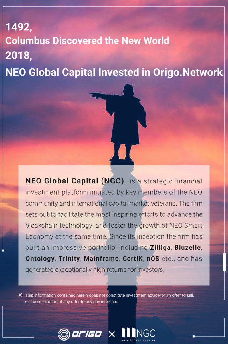 OrigoNetwork's tweet photo. 🏆NEO Global Capital (NGC) invested in @OrigoNetwork! NGC is a strategic financial investment platform initiated by key members of the NEO community and international capital market veterans.📈 https://t.co/JuxUwHoBWO