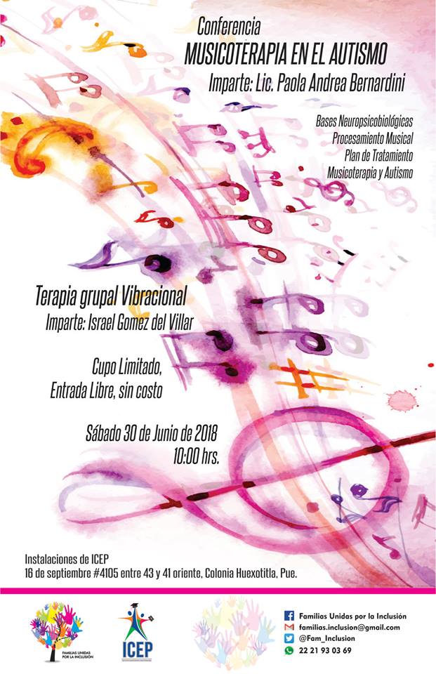MexIcep's tweet image. Los invitamos este sábado a la Conferencia "Musicoterapia en el Autismo".