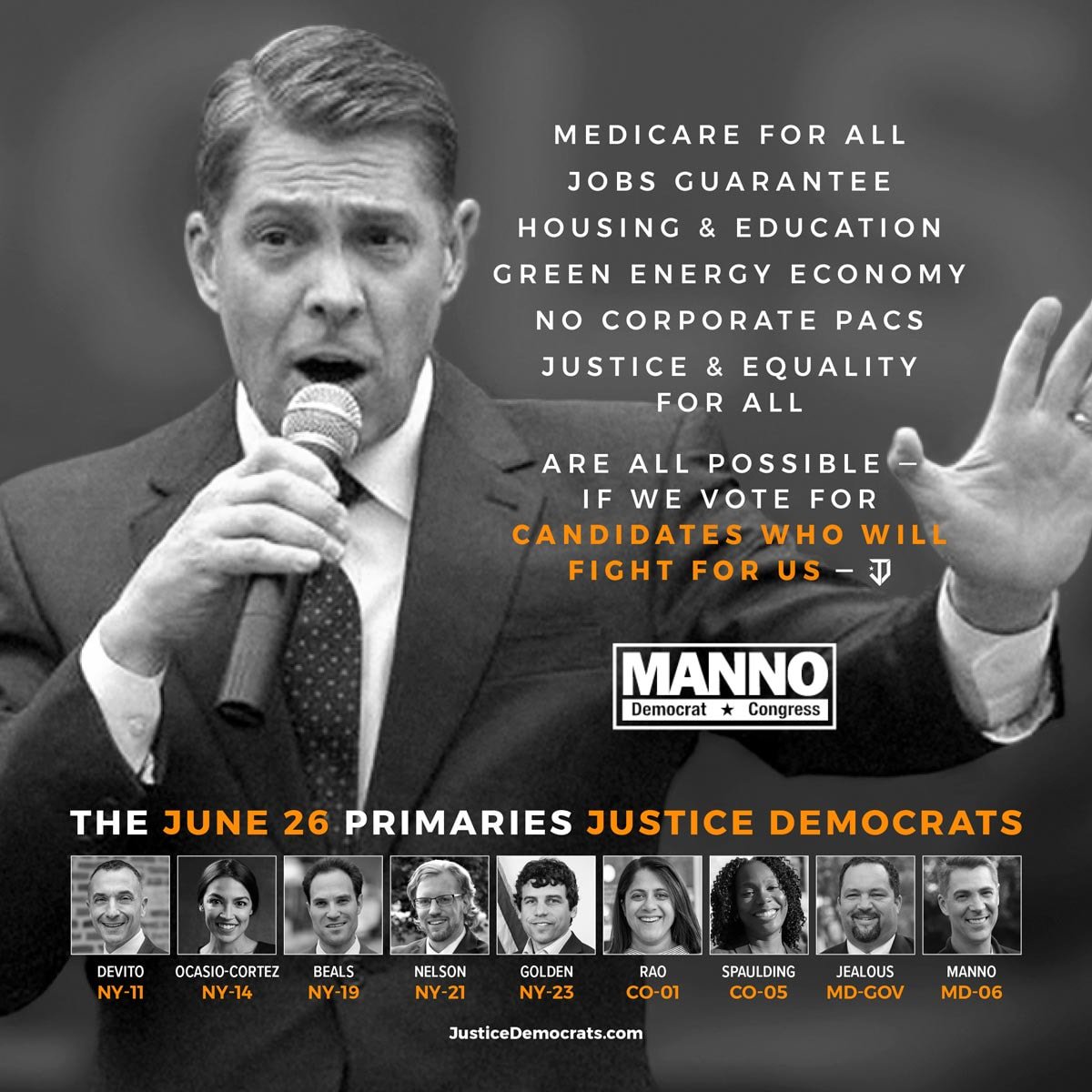 Proud to join <a href="/justicedems/">Justice Democrats</a> in this critical election for the heart and soul of our our Party, and our nation. Voting begins in just a few hours.  Please join us at rogermanno.com . <a href="/OurRevolution/">Our Revolution</a>  <a href="/OurRevMoCoMD/">Our Revolution Montgomery County MD</a>  <a href="/OurRevolutionMD/">OurRevolution MD</a>