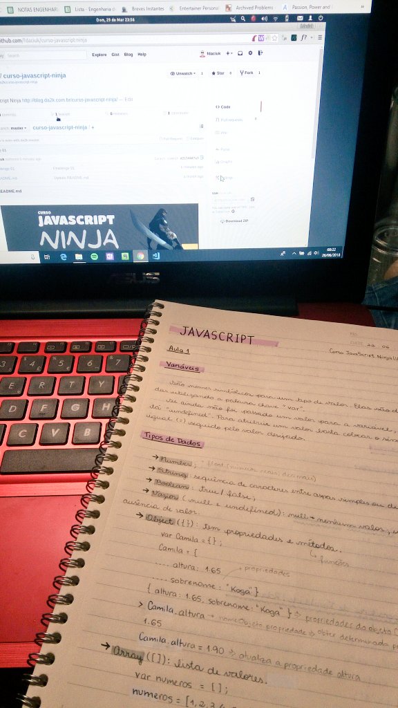 queenmilinha's tweet image. Aproveitando o curso de JavaScript do @fdaciuk pra estudar pra prova de amanhã ❤
#CodandoJuntas