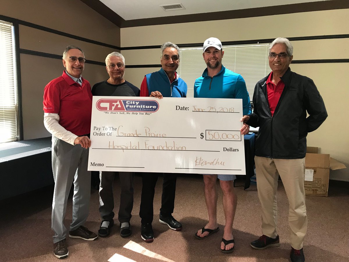 Serge_BDguy_ATB's tweet photo. Another great community supporter. Thanks City Furniture and the Sandhu family for the donation to @GPRHFoundation capital campaign!! #philanthropy #keytocare https://t.co/m5SkOKSDtq