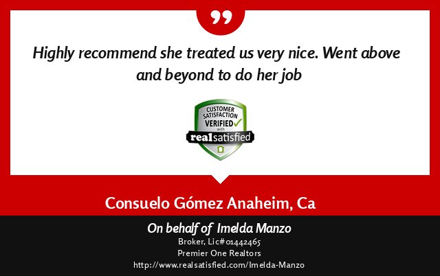ImeldaManzo's tweet photo. Nothing feels quite like a satisfied client. https://t.co/AmZa5gC6aQ via @realsatisfied https://t.co/4gayOC9hFJ