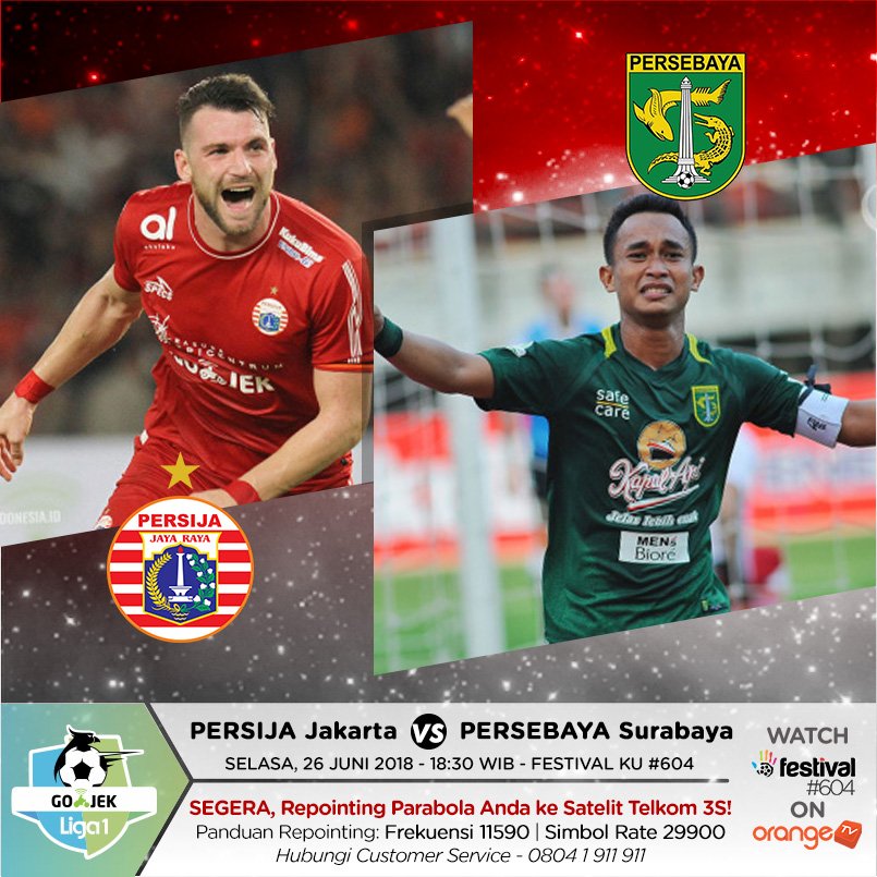Orangers, Saksikan Laga Super Big Match Liga 1 Indonesia - Pra Pekan 14. Segera Lakukan Repointing Parabola Anda ke Satelit Telkom 3S. Menangkan Tiket Nonton Langsung di Stadion, ikuti Kuisnya disini bit.ly/2IoHBYr  . #Persija vs #Persebaya