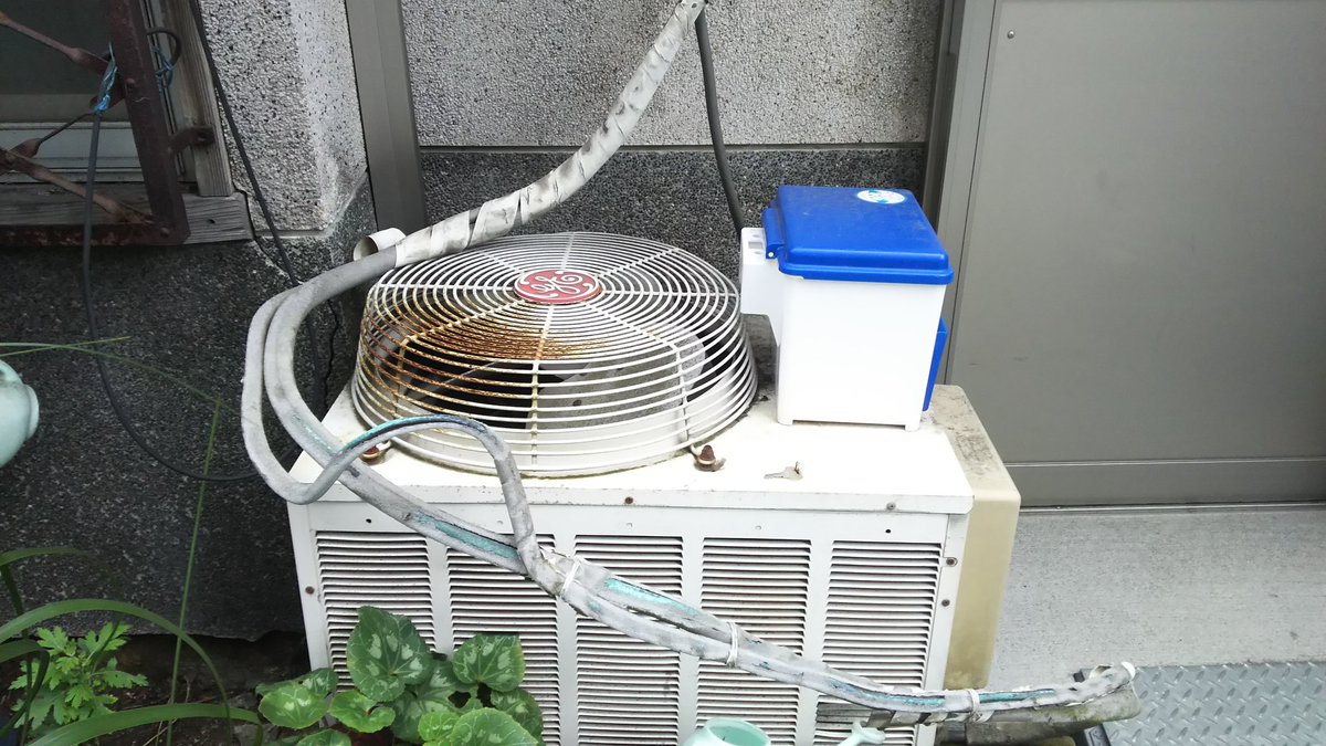 GEエアコン室外機 4枚羽根 右回転 上吹きタイプ #室外機