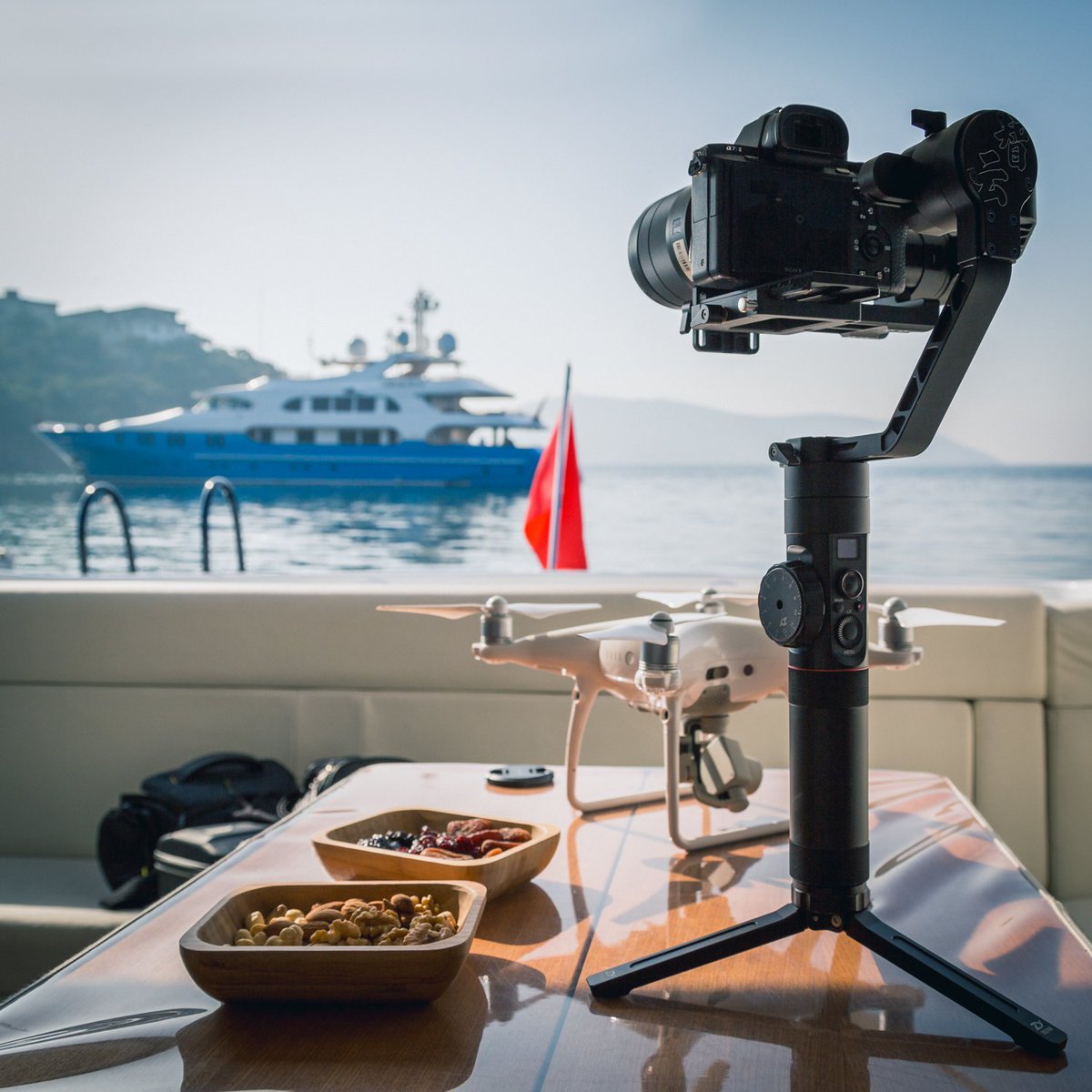 MooweVideoLab's tweet image. #Backstage pic from our last trip to #Turkey, filming the amazing #superyacht "Dr. No No" by @CRN_Shipyard. Have been 3 challenging days but absolutely fantastic, with our broker friend David Seal from @YachtsForSalebl &amp;amp; @NorthropJohnson.
#Istanbul @sonyproeurope @DJIGlobal