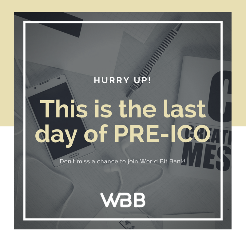 ‼️Today you have a last chance to invest in World Bit Bank project on PRE-ICO conditions‼️

We have special 15% bonus for the last investment day. In order to invest, read an instruction and Welcome to our team⏩ facebook.com/WorldBitBank/p… 

And Welcome to the Bank of Future🌎