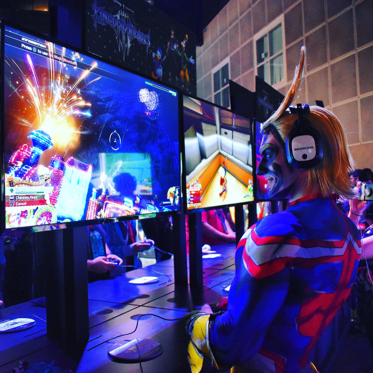realnerdspice's tweet photo. Here is a sneak peek screenshot of the next episode of widely popular anime 'My Hero Academia' where 
(SPOILERS)
All Might retires to become Twitch streamer.

#e32018 @myheroacademia #bokunoacademia #allmight #allmightcosplay #kingdomhearts3 #squareenix #twitch #nerdspice https://t.co/q8sjRZZB4R