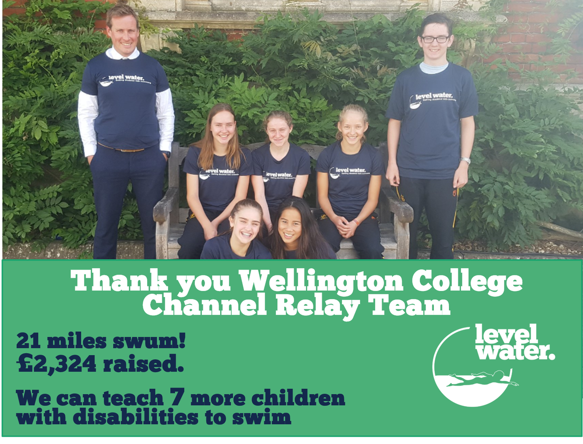 LevelWaterSwim's tweet photo. 6 kids &amp; their teacher took on the Channel. Their efforts will allow us to teach 7 more children with disabilities the life-saving skill of swimming! Thank you @WellyOpenWater @WellyApsley @WellyWellesley @WellyStanley Mr Rob Murphy @WellyAnglesey @WellyHopetoun #powerofsport https://t.co/fQR6tRFf29