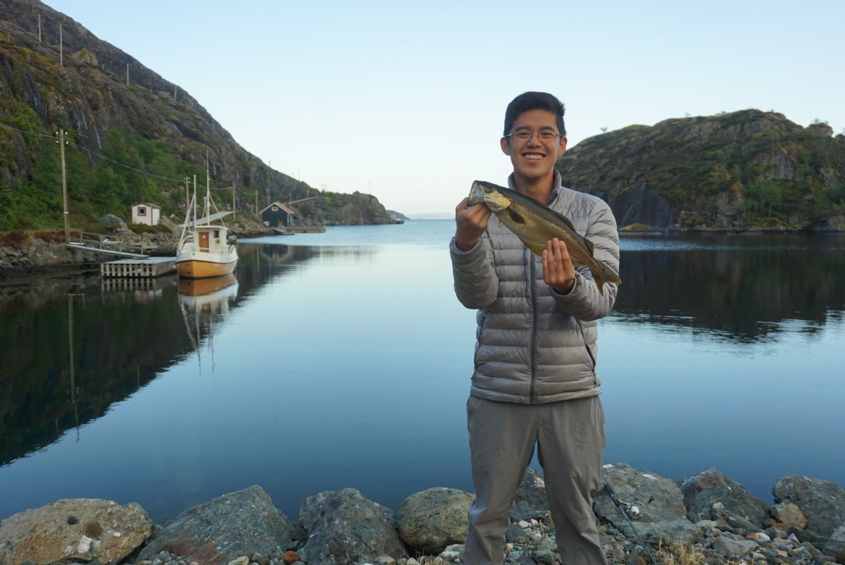 Manolinaqua's tweet photo. Today is our final day of the #ManolinInNature #Aquaculture tour. What a great way to start it off with Vegar from #Sulefisk. Thanks for teaching us about #fishHealth, giving us a place to stay. We also caught some #Fish!

#SalmonGroup @hatchblue1 @NCESeafood @BTOnews @DNB_Bank https://t.co/r6xZyc5vkq