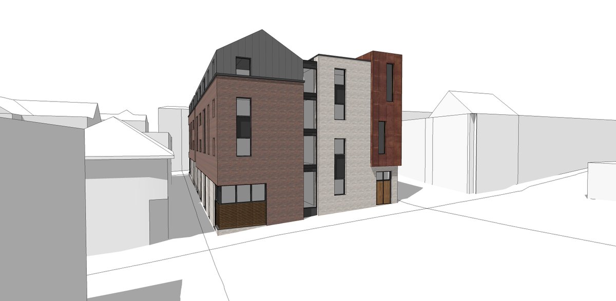 TonyPollintine's tweet photo. Grainge Architects scheme at City Arcade, for new retail space &amp; student accommodation achieved planning approval yesterday evening. Both Historic England &amp; ECC planners had supported the proposal for Exeter's Central Conservation Area. https://t.co/Bqy3o065Sj