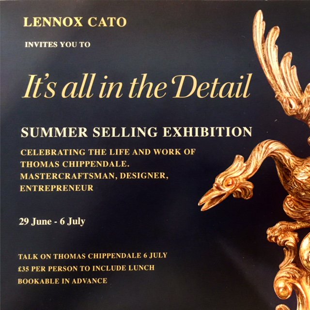 AntiqueGallery's tweet photo. @LennoxCato hosts his Summer Selling Exhibition 29th June - 6th July at The Edenbridge Galleries. All welcome to come and view his selected pieces to mark the tercentenary of Thomas Chippendale. #Chippendale300 https://t.co/Z5wAZaFBoO