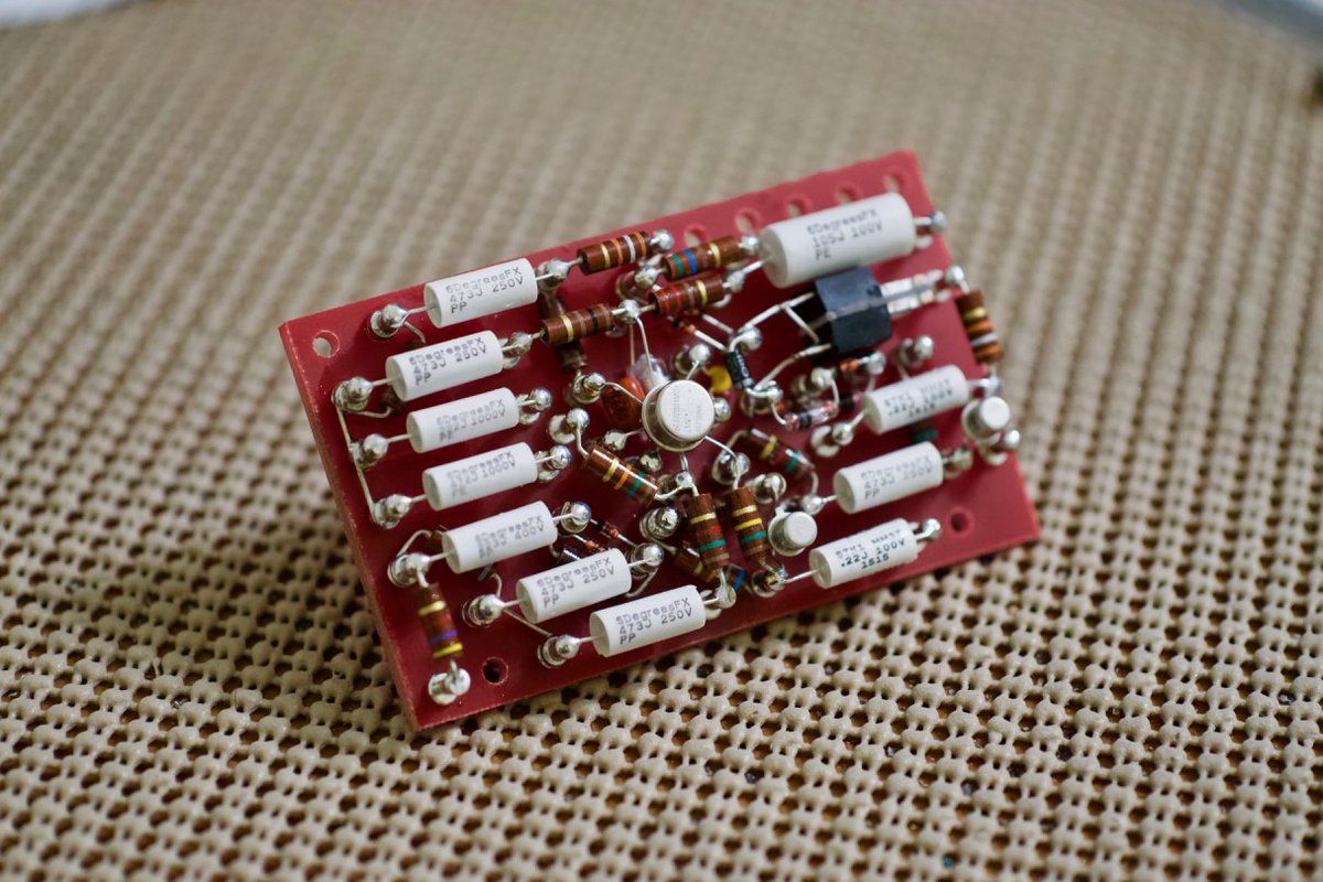 6Degreesfx's tweet photo. Monday work. The red one is a new original - an ultra smooth drive with insane wide range that covers transparent OD, thick drive and all the way to fast, responsive smooth distortion. Looks like there is still room for layout improvement, but I'm 100% satisfied with the tone :) https://t.co/TfXJlyvORv