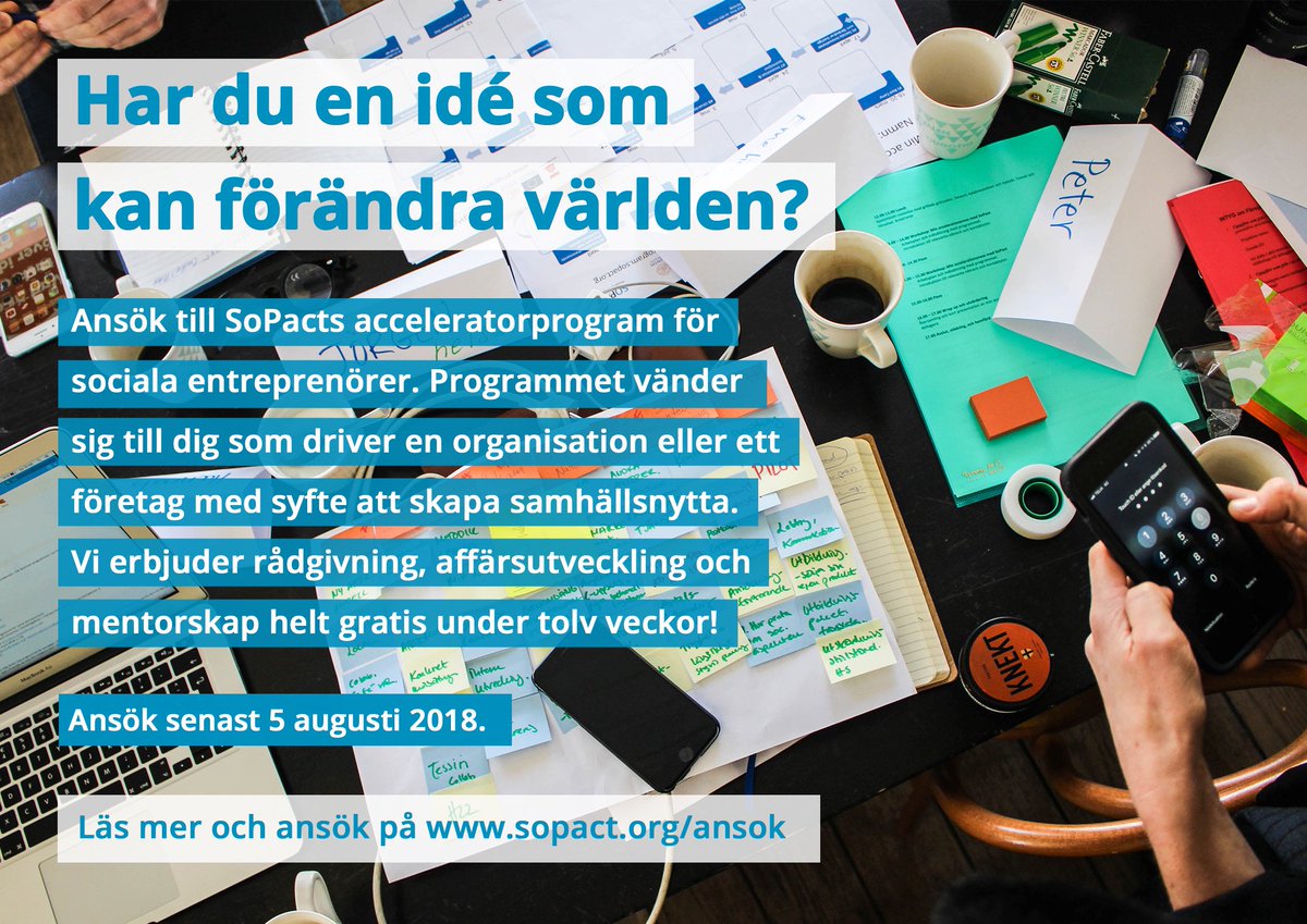SoPactOrg's tweet image. Acceleratorprogrammet för sociala entreprenörer har öppnat för ansökningar! Sista ansökningsdag 5 augusti och programstart 24 september. Läs mer och ansök på ➡️ sopact.org/ansok