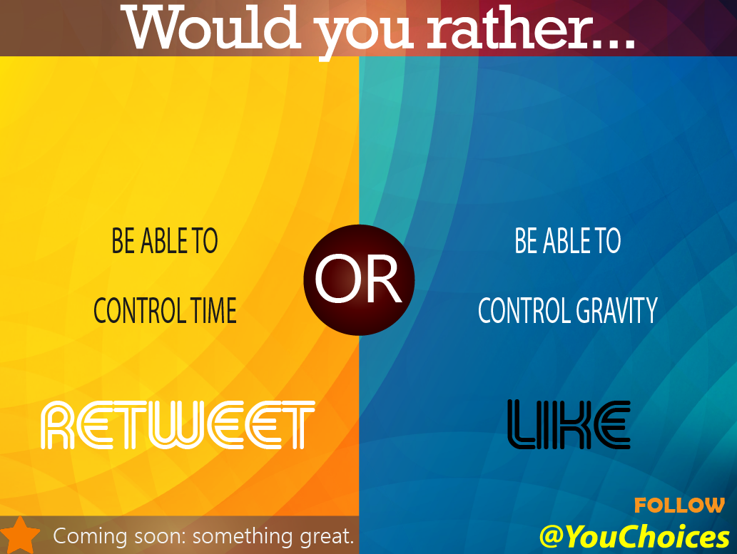 YouChoices's tweet photo. Time or gravity? https://t.co/DyBCMGbaeZ