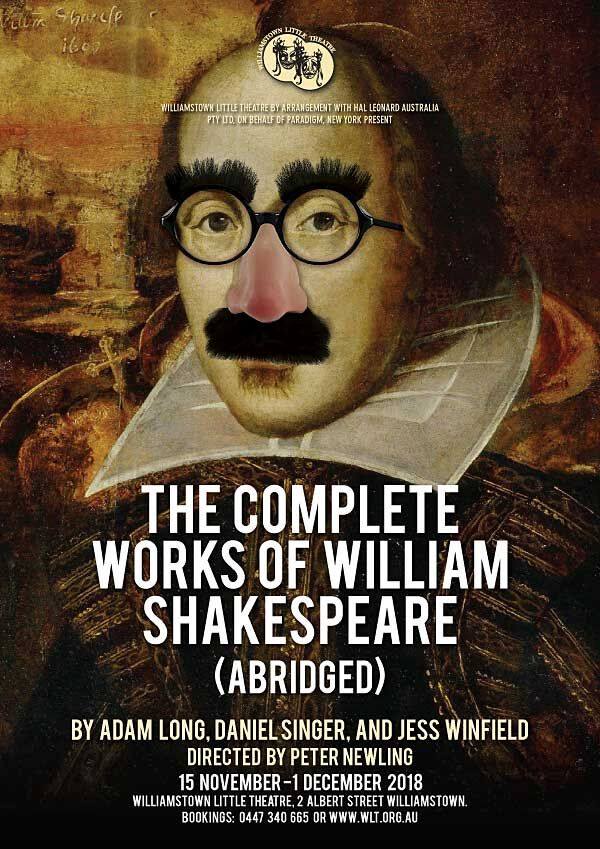 WLT1946's tweet photo. AUDITION CALL OUT: The Complete Works of William Shakespeare (Abridged) by Adam Long, Daniel Singer and Jess Winfield, Directed by Peter Newling. More info on our website - https://t.co/8KvllrR55y https://t.co/cn1OwSiGEr