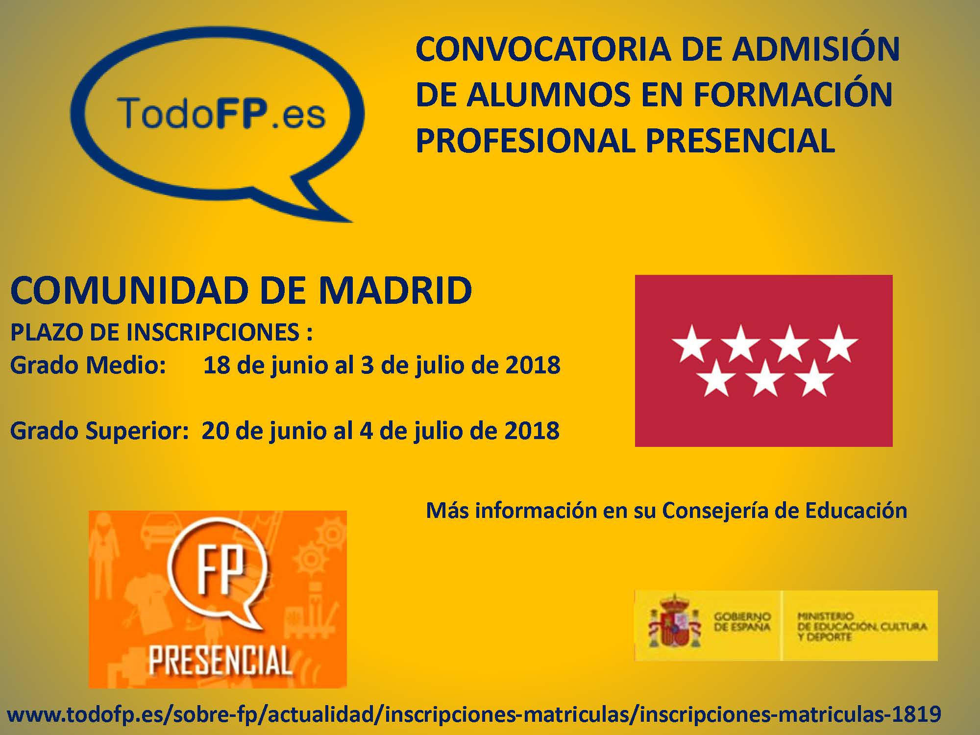 mesa nuestra terrorista TodoFP on Twitter: "La Comunidad de Madrid tiene abierto el plazo de inscripciones en Formación Profesional presencial: grado medio hasta el día 3 julio y grado superior hasta el día 4 julio mesa nuestra terrorista TodoFP on Twitter: "La Comunidad de Madrid tiene abierto el plazo de inscripciones en Formación Profesional presencial: grado medio hasta el día 3 julio y grado superior hasta el día 4 julio