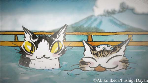 劇場版公開中 アニメ 猫のダヤン 公式 Lineスタンプ配信中 露天風呂の日 でもういっちょ こちらは露天風呂 というより桶風呂 ダヤンがお湯に入って気持ちよさそうなイラストが可愛い 和風のメッセージスタンプもあります T Co