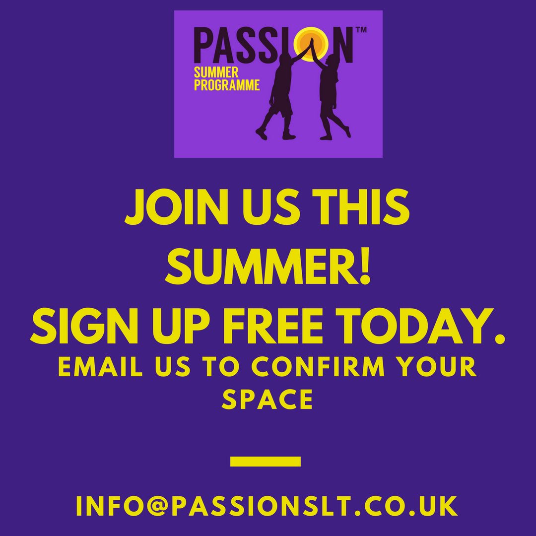 Passion_SLT's tweet photo. Countdown to summer begins! Join the PASSION Summer Programme for FREE.
If you’re 16-17 there is no fee to sign up so email us today!
#passionslt #PSP18 #summer18 #passionsummerprogramme #feedyourpassion #fuelthedream #getinvolved #doitwithpassion #youth #plansforsummer https://t.co/kGje5IPwNJ