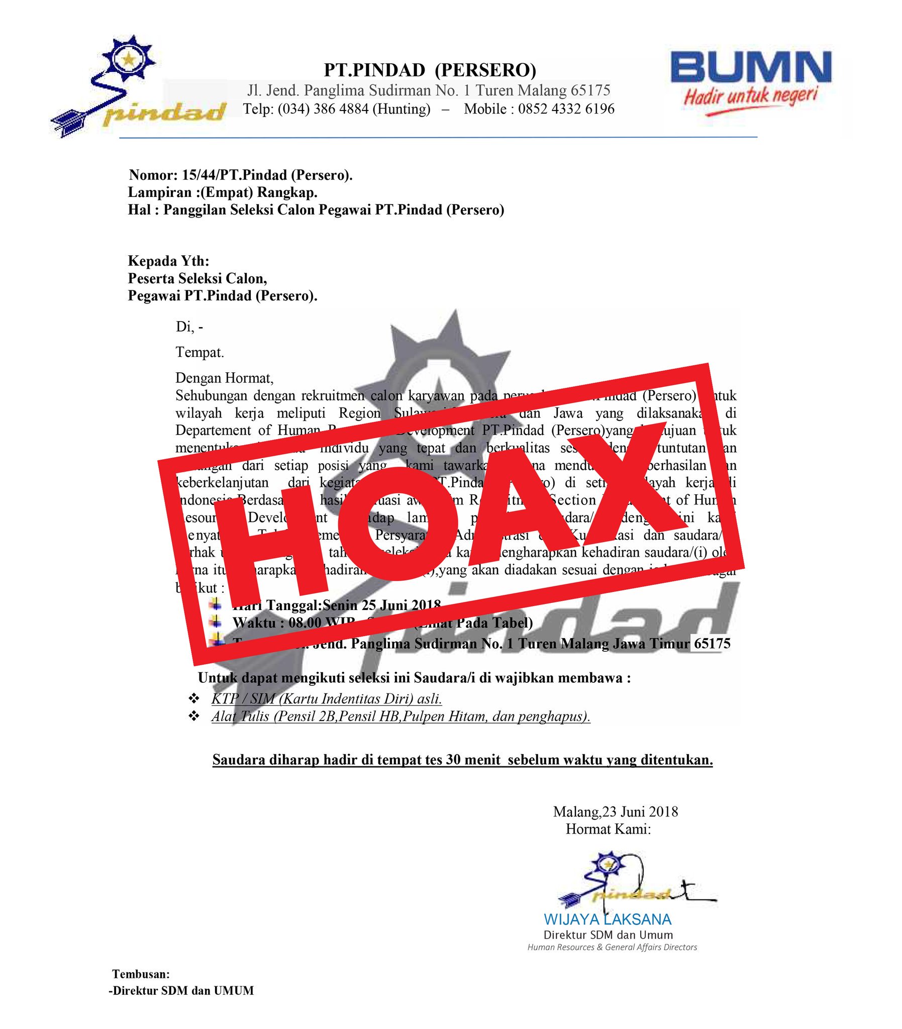 Pt Pindad Persero Di Twitter Waspada Penipuan Rekrutmen Mengatasnamakan Pt Pindad Persero Yang Sedang Beredar Pindad Saat Ini Tidak Melakukan Rekrutmen Dan Tidak Pernah Meminta Sejumlah Uang Dalam Prosesnya Info Rekrutmen Resmi