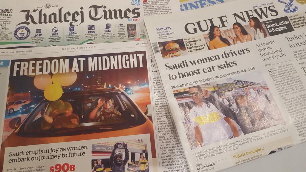 SusanMJain's tweet image. My congratulations and admiration for every woman who drove legally in Saudi Arabia for the first time yesterday. Hear them roar!  #pushforprogress