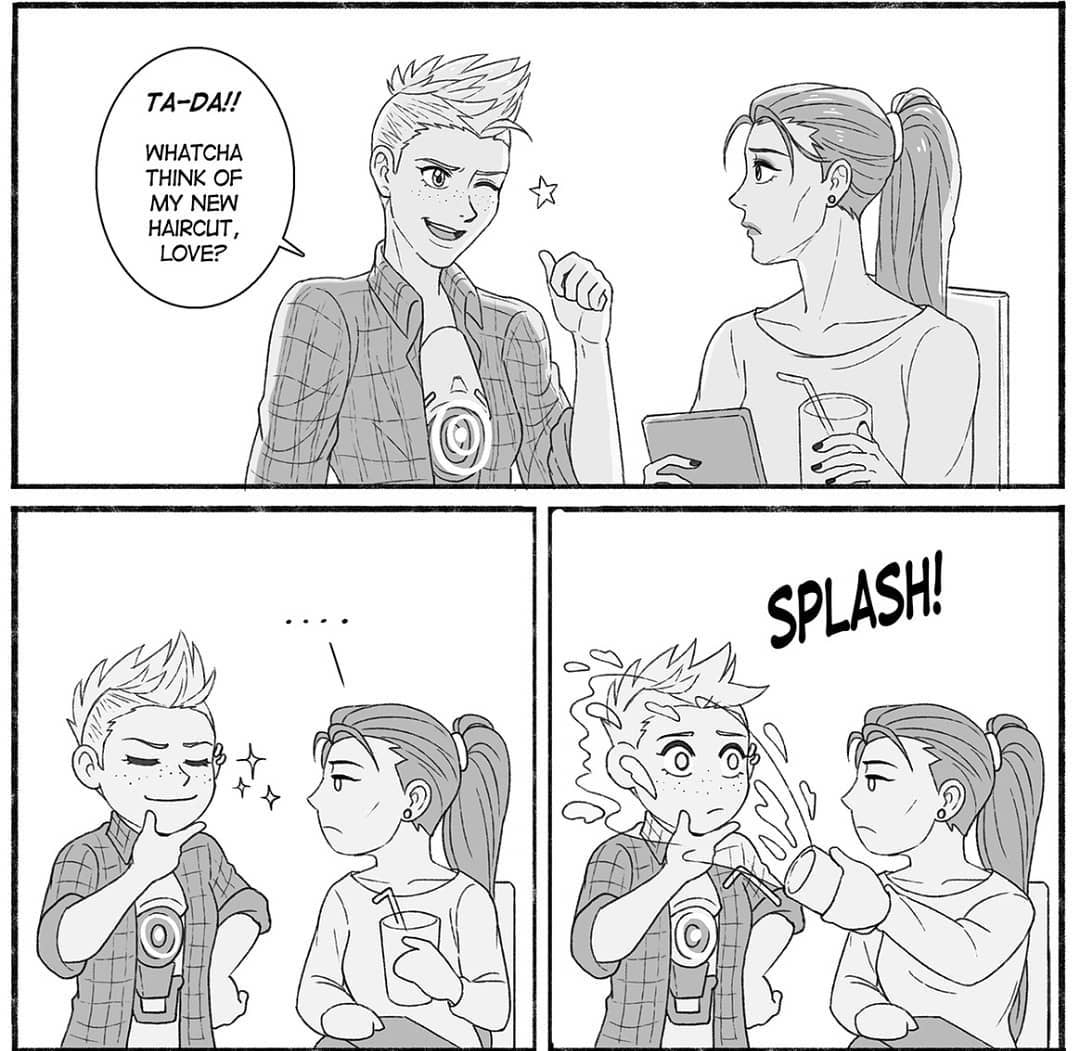 "Surely, you don't need that much hair gel..."