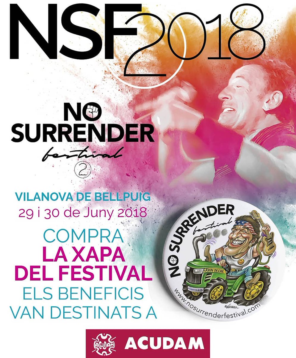 aacudam's tweet photo. Recordeu, aquest divendres 29 i el dissabte 30 es celebrarà la segona edició del @nosurrenderfest ‼️ . Nosaltres hi serem, i vosaltres❓#nosurrenderfestival🤘 #lestoneta #salaboss #vilanovadebellpuig https://t.co/bXCfMNekVu