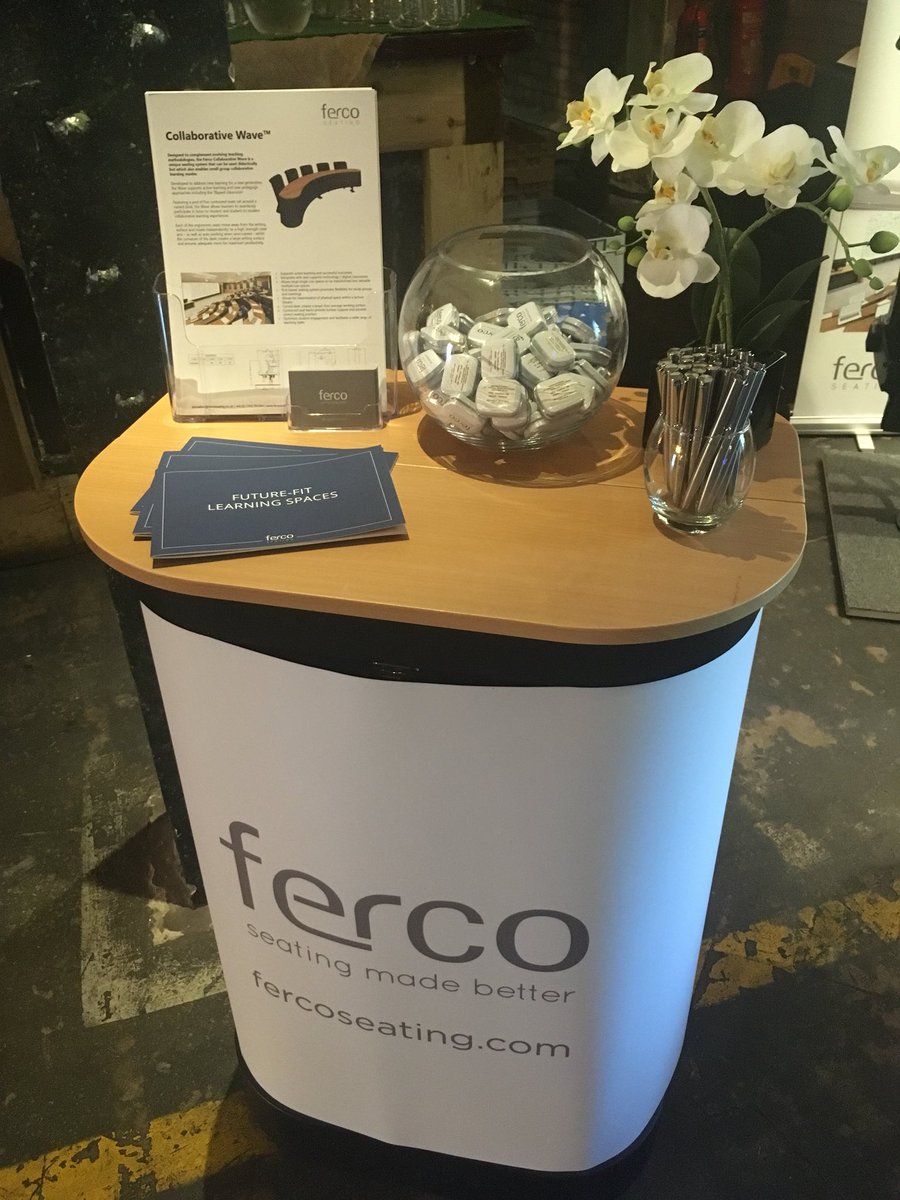 fercoseating's tweet photo. A warm @fercoseating #welcome to delegates attending @SalfordUni_SPD #EdEstates conference today. Come and say hello at our stand and talk all things #seating #lecturetheatredesign https://t.co/EOS12s56SP