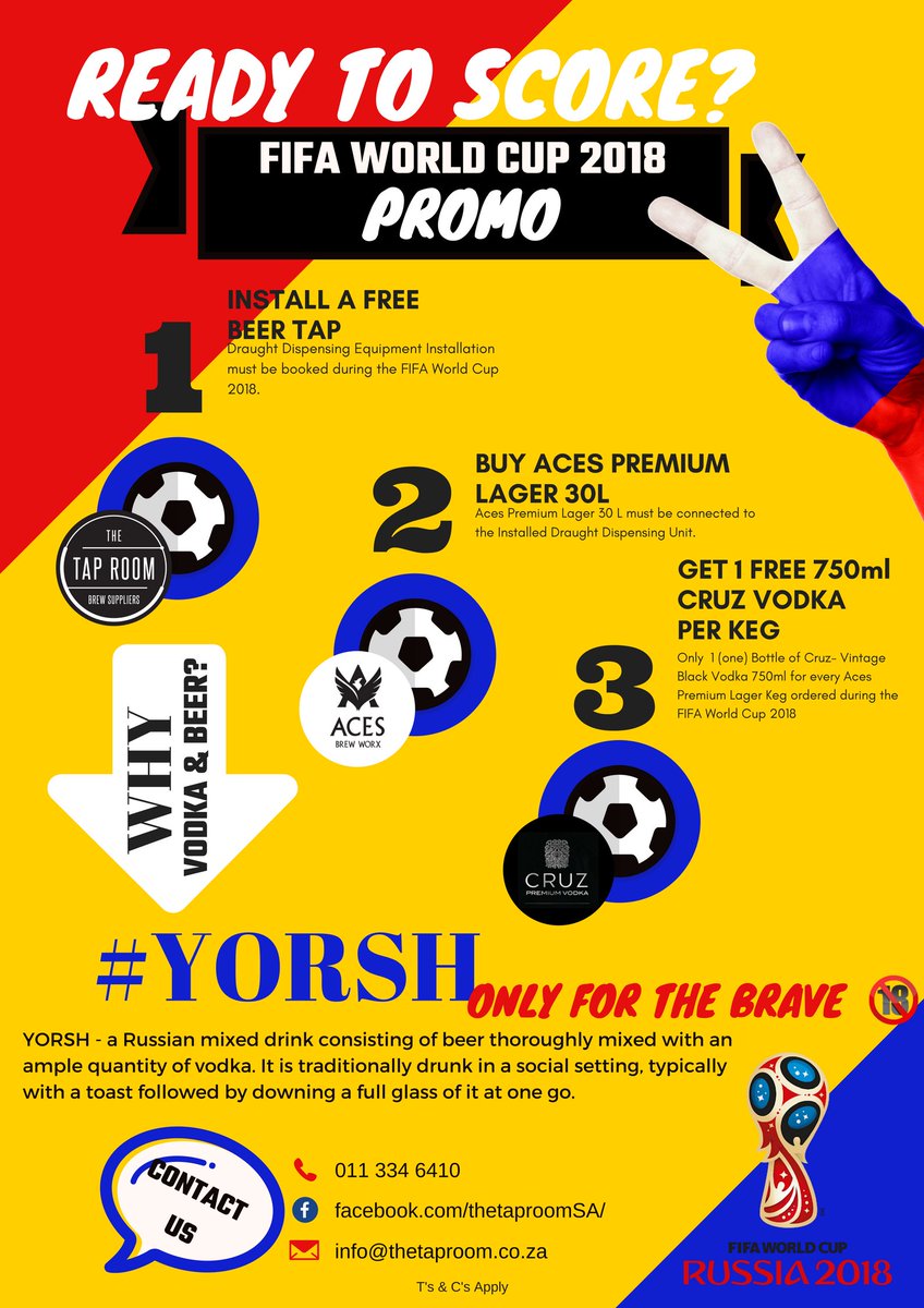 FIFA World Cup 2018 PROMO #OnlyForTheBrave #TheTapRoom #AcesPremiumLager #FreeTap #FreeVodka #Yorsh #FifaWorldCupRussia2018
