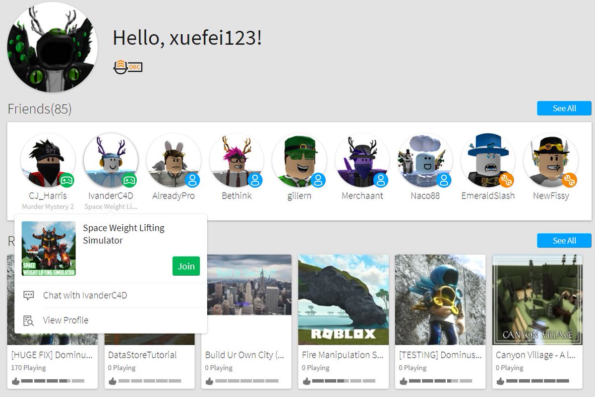 Xuefei On Twitter The New Roblox Friends Home Page Update Is Really Cool Great Job Roblox Robloxdevrel Robloxdev - xuefei on twitter great ad roblox