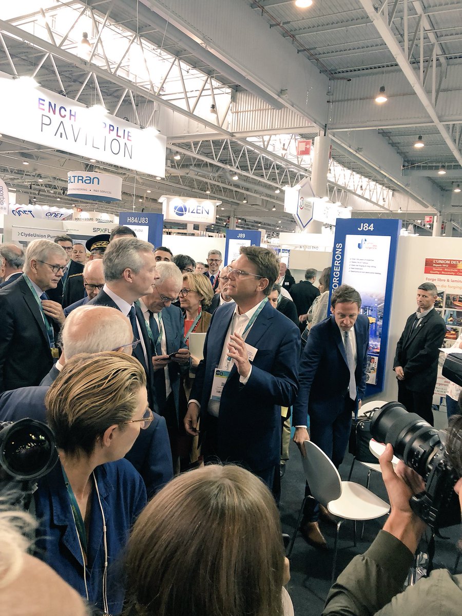 Pavillon_France's tweet photo. French Minister of Economy @BrunoLeMaire and Director of @iaeaorg Mr Amano are visiting the #FrenchPavilion highlighting #NuclearExpertiseFromFrance and French #nuclear industry #SavoirFaire @Exhibition_WNE https://t.co/e8cTuZBgoB