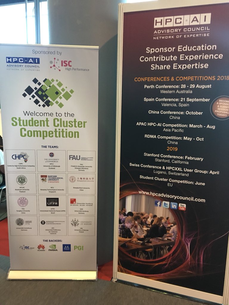 paklui's tweet photo. Day 2 begins for the #isc #hpccouncil @Student_C_C with the apps: Nektar++, Grid, and secret app NEK5000! https://t.co/MyC17ktVje