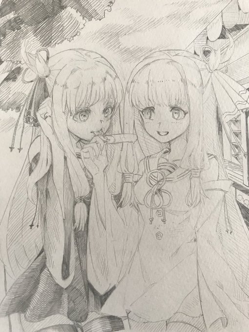 アイスシェアする琴葉姉妹 