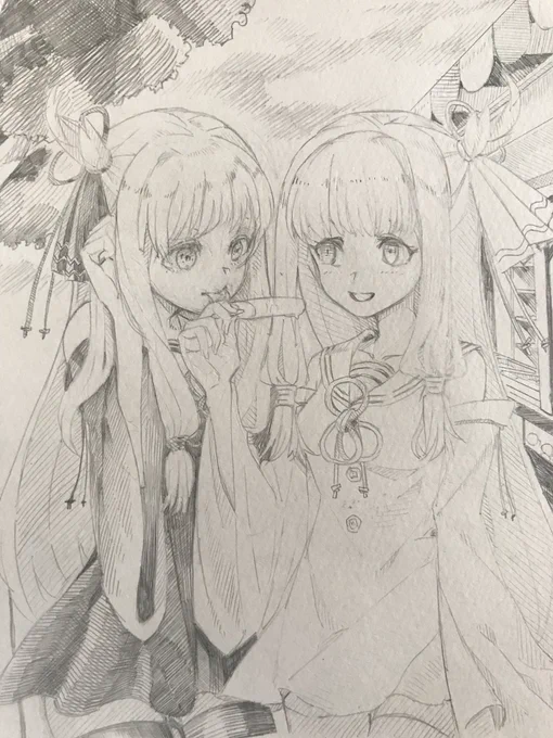 アイスシェアする琴葉姉妹 
