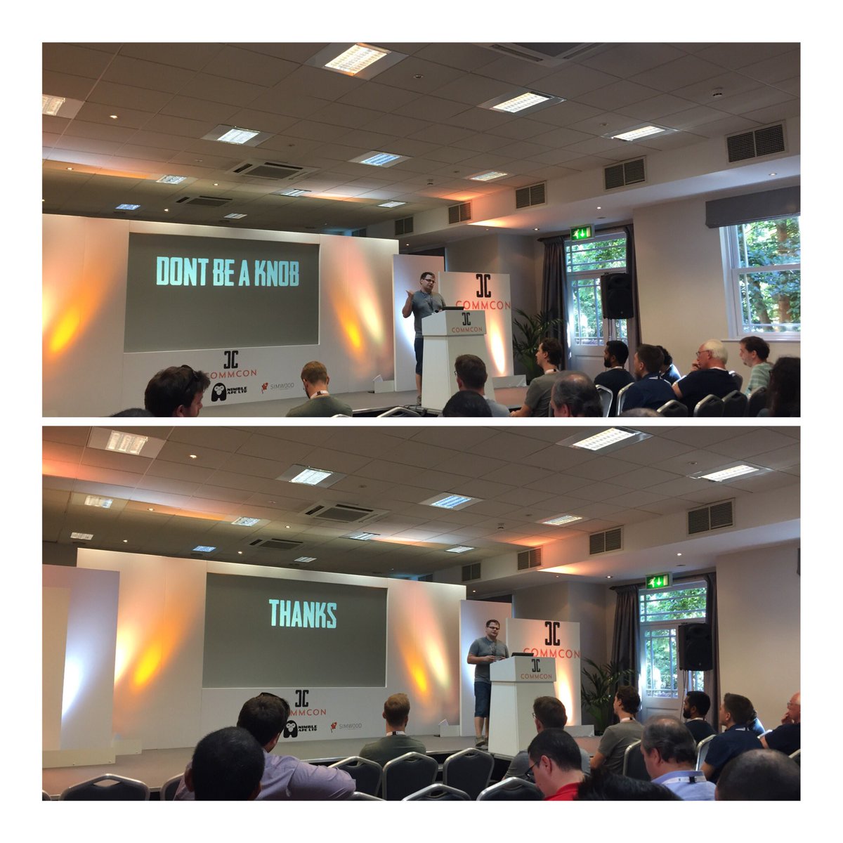 Don’t be a knob. Thanks. #commconuk #commcon