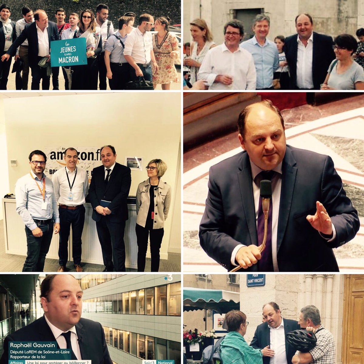 Gauvain_Raphael's tweet photo. ➡️Adoption de ma proposition de loi sur le #SecretdesAffaires
➡️Tractage avec les Marcheurs pour les #1andaction
➡️Visite d' @AmazonFR à #Sevrey
➡️#InterJAM des @JeunesMacron
➡️#FêtedelaMusique à #ChalonsurSaône..
🔝Retour sur une belle semaine
#TravaillonsEnsemble! https://t.co/yohWpYkAvG
