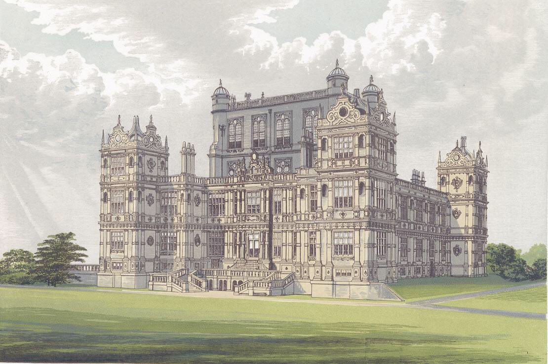 ScarboroughWeb's tweet photo. Wollaton Hall was built between 1580 and 1588 on the profits of coal. The Wollaton wagonway, built in 1604, is believed to be the first tracked railway in the world connecting Wollaton and Strelley coal mines #NottsFact https://t.co/ukU2m5qi6L