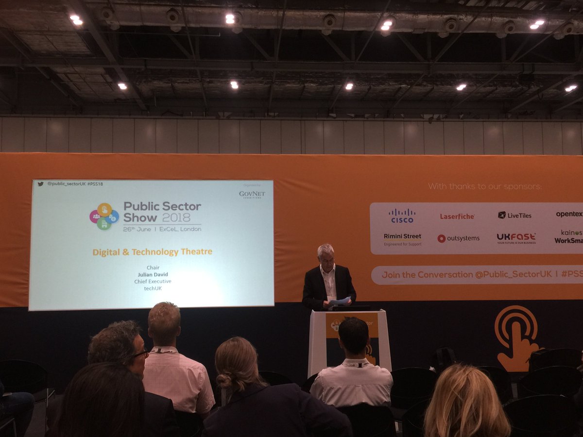techUK's tweet photo. Our @techUKCEO opening up the #PSS2018 Digital &amp; Tech theatre, sharing the findings of our #civilservant survey and the importance of skills in building the #SmarterState https://t.co/UmzhAPEhzB