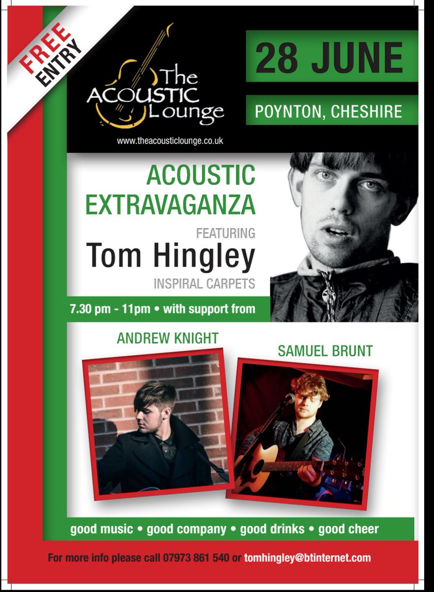 Gig supporting <a href="/tomhingleymusic/">Tom Hingley</a> formerly of <a href="/inspiralsband/">Inspiral Carpets</a> in Poynton #band #gig #poynton #madchester #ukmusic #music #livemusic