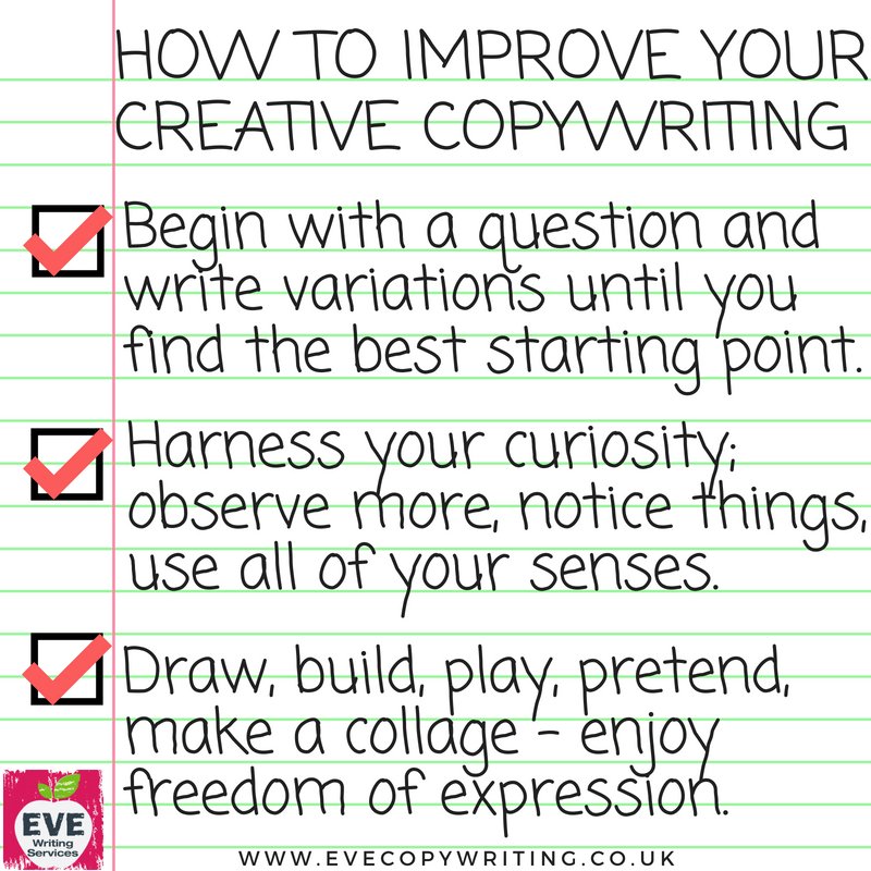 EVEcopywriting's tweet image. The daily grind can kill creativity; follow these few pointers to renew your focus. #TipsTuesday #creativecopywriting #creativewriter #copywriter