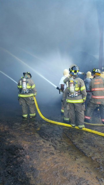 GA_Corrections's tweet photo. On 6/24, GDC’s own GDCP Stn 2 responded to assist Butts Co. FD (BCFD) with a fire at Hyponex Corp. Upon arrival, firefighters found heavy fire in one of the storage warehouses. GDCP fire team remained on scene with BCFD. No injuries were reported. #GDCcommunity @ASCALeadership https://t.co/TdcVOGQZO2